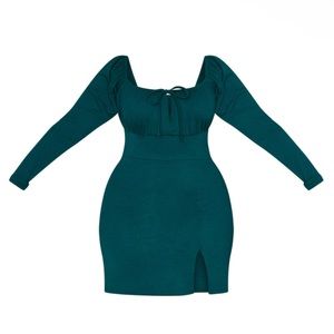 PrettyLittleThing Pine Green Mini Dress Size 14
